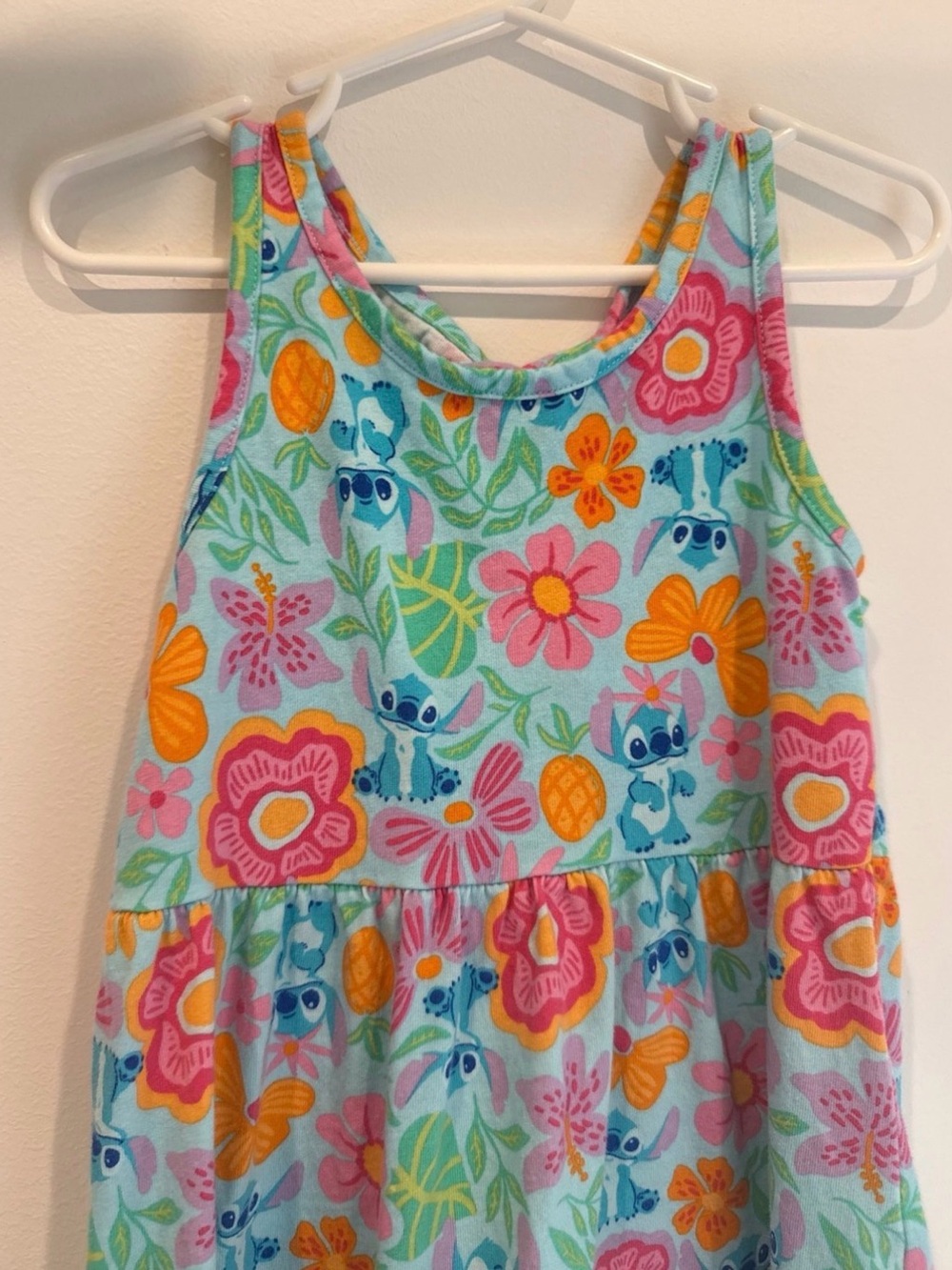 jumping beans stitch dress Light Blue Tank Dress with Pink & Orange Floral Print